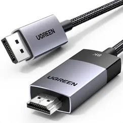 Video cable UGREEN DP115 (80397), 8K, DisplayPort to HDMI, 2m, GreyVideo cable UGREEN DP115 (80397), 8K, DisplayPort to HDMI, 2m, GreyVideo cable UGREEN DP115 (80397), 8K, DisplayPort to HDMI, 2m, Grey