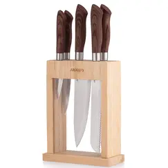 დანების კომპლექტი Ardesto Knives Set with block Midori, 6pcs, stainless steel, plastic, bamboo, brownდანების კომპლექტი Ardesto Knives Set with block Midori, 6pcs, stainless steel, plastic, bamboo, brownდანების კომპლექტი Ardesto Knives Set with block Midori, 6pcs, stainless steel, plastic, bamboo, brown