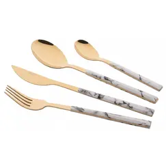 დანა ჩანგლის ნაკრები Ardesto AR1916MWS Gemini Marmo, 16pcs, Cutlery Set, Golden/Whiteდანა ჩანგლის ნაკრები Ardesto AR1916MWS Gemini Marmo, 16pcs, Cutlery Set, Golden/Whiteდანა ჩანგლის ნაკრები Ardesto AR1916MWS Gemini Marmo, 16pcs, Cutlery Set, Golden/White