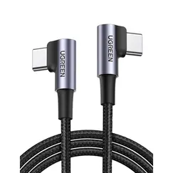 USB Cable UGREEN US323 (70529), 60W, Right Angle type-C to type-C Angled, 1m, Black/GreyUSB Cable UGREEN US323 (70529), 60W, Right Angle type-C to type-C Angled, 1m, Black/GreyUSB Cable UGREEN US323 (70529), 60W, Right Angle type-C to type-C Angled, 1m, Black/Grey