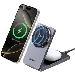 უსადენო დამტენი UGREEN W706 (45023) MagFlow Qi2, 15W, 2-in-1 Magnetic Wireless Charger, Greyუსადენო დამტენი UGREEN W706 (45023) MagFlow Qi2, 15W, 2-in-1 Magnetic Wireless Charger, Greyუსადენო დამტენი UGREEN W706 (45023) MagFlow Qi2, 15W, 2-in-1 Magnetic Wireless Charger, Grey