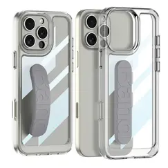 მობილურის ქეისი TVC GKK For iPhone 16 Pro Crystal Clear Case Anti-Drop TPU+PC Phone Cover with Silicone Hand Strap - Greyმობილურის ქეისი TVC GKK For iPhone 16 Pro Crystal Clear Case Anti-Drop TPU+PC Phone Cover with Silicone Hand Strap - Greyმობილურის ქეისი TVC GKK For iPhone 16 Pro Crystal Clear Case Anti-Drop TPU+PC Phone Cover with Silicone Hand Strap - Grey