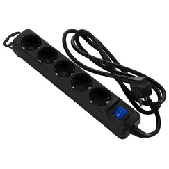 Power distributor 2E 2E-U05ESM3B, 5 Socket, 3m, BlackPower distributor 2E 2E-U05ESM3B, 5 Socket, 3m, BlackPower distributor 2E 2E-U05ESM3B, 5 Socket, 3m, Black