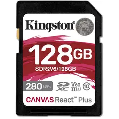 მეხსიერების ბარათი Kingston 128GB Canvas React Plus SDXC UHS-II 280R/100W U3 V60 for Full HD/4Kმეხსიერების ბარათი Kingston 128GB Canvas React Plus SDXC UHS-II 280R/100W U3 V60 for Full HD/4Kმეხსიერების ბარათი Kingston 128GB Canvas React Plus SDXC UHS-II 280R/100W U3 V60 for Full HD/4K