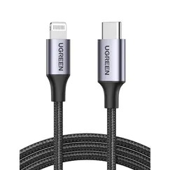 USB კაბელი UGREEN US304 (60760), MFi USB-C to Lightning Cable, 1.5m, BlackUSB კაბელი UGREEN US304 (60760), MFi USB-C to Lightning Cable, 1.5m, BlackUSB კაბელი UGREEN US304 (60760), MFi USB-C to Lightning Cable, 1.5m, Black