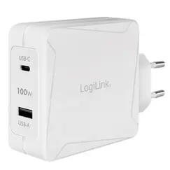 ადაპტერი Logilink PA0281 Dual USB charger set 1x USB-C 1x USB-A 100W whiteადაპტერი Logilink PA0281 Dual USB charger set 1x USB-C 1x USB-A 100W whiteადაპტერი Logilink PA0281 Dual USB charger set 1x USB-C 1x USB-A 100W white