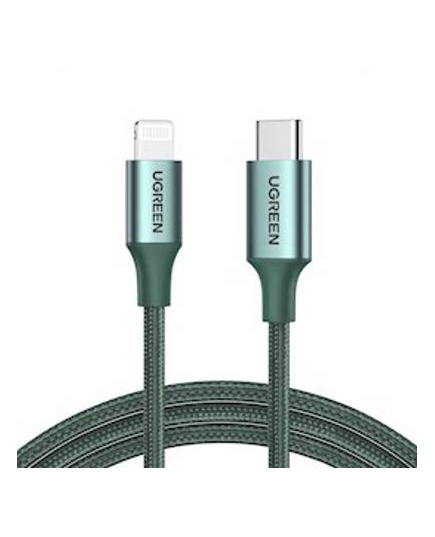 USB კაბელი UGREEN US304 (80564), 87W, MFi, USB-C to Lightning, 1m, Midnight Green - ISARI.store at the lowest price,USB კაბელი UGREEN US304 (80564), 87W, MFi, USB-C to Lightning, 1m, Midnight Green - ISARI.store ,USB კაბელი UGREEN US304 (80564), 87W, MFi, USB-C to Lightning, 1m, Midnight Green - ISARI.store buy at the lowest price,