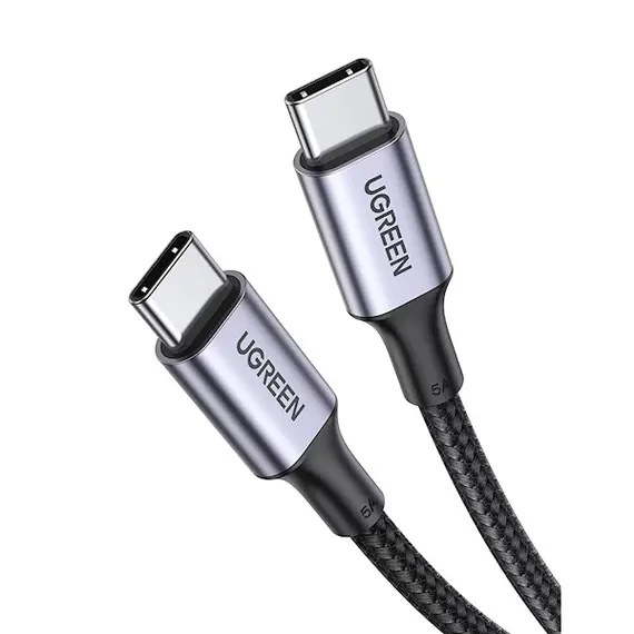 USB cable UGREEN US316 (70427) USB Type-C to Type-C 100W PD Fast Charging Cable, 1m, BlackUSB cable UGREEN US316 (70427) USB Type-C to Type-C 100W PD Fast Charging Cable, 1m, BlackUSB cable UGREEN US316 (70427) USB Type-C to Type-C 100W PD Fast Charging Cable, 1m, Black