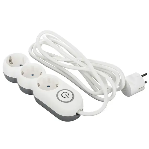 დამაგრძელებელი კაბელი 2E 3 Ways socket,with children protection. H05VV-F 3G*1.0mm, 3m, white, suitable for vertical mountingდამაგრძელებელი კაბელი 2E 3 Ways socket,with children protection. H05VV-F 3G*1.0mm, 3m, white, suitable for vertical mountingდამაგრძელებელი კაბელი 2E 3 Ways socket,with children protection. H05VV-F 3G*1.0mm, 3m, white, suitable for vertical mounting