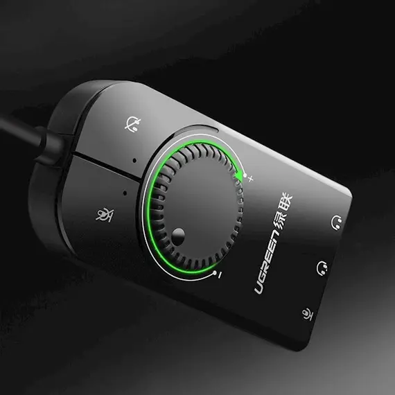 ხმის ბარათი UGREEN CM129 (40964) USB External Stereo Sound, card 3,5 mm mini jack with volume control Adapter 15cm (Black), 2 imageხმის ბარათი UGREEN CM129 (40964) USB External Stereo Sound, card 3,5 mm mini jack with volume control Adapter 15cm (Black), 2 imageხმის ბარათი UGREEN CM129 (40964) USB External Stereo Sound, card 3,5 mm mini jack with volume control Adapter 15cm (Black), 2 image