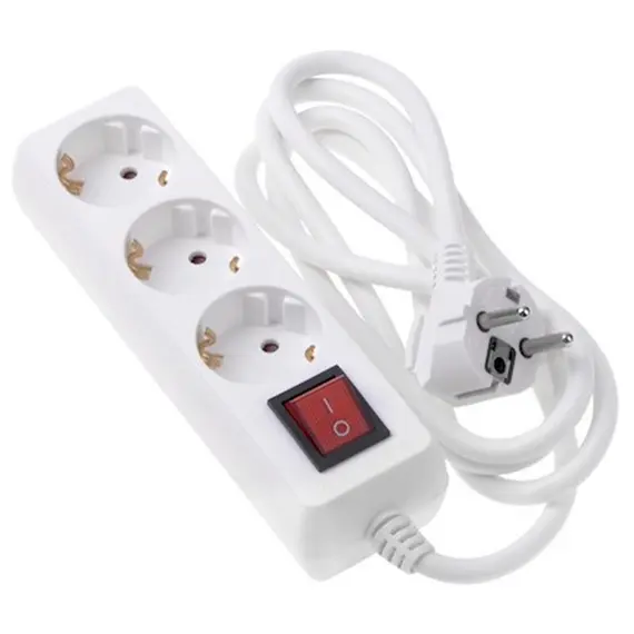 Extension cord 2E 3XSchuko with switch, 3G*1.5mm, 1.5m, whiteExtension cord 2E 3XSchuko with switch, 3G*1.5mm, 1.5m, whiteExtension cord 2E 3XSchuko with switch, 3G*1.5mm, 1.5m, white