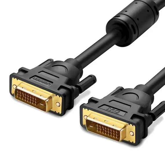 DVI cable UGREEN DV101 (11604) DVI-D 24 + 1 Male to Male Dual Link Video Cable, 2m, BlackDVI cable UGREEN DV101 (11604) DVI-D 24 + 1 Male to Male Dual Link Video Cable, 2m, BlackDVI cable UGREEN DV101 (11604) DVI-D 24 + 1 Male to Male Dual Link Video Cable, 2m, Black