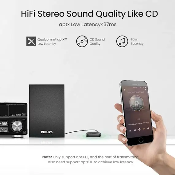 აუდიო ადაპტერი UGREEN CM279 (70304) Bluetooth 5.0 Receiver Audio Adapter APTX with Mic, Black, 5 imageაუდიო ადაპტერი UGREEN CM279 (70304) Bluetooth 5.0 Receiver Audio Adapter APTX with Mic, Black, 5 imageაუდიო ადაპტერი UGREEN CM279 (70304) Bluetooth 5.0 Receiver Audio Adapter APTX with Mic, Black, 5 image