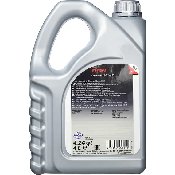 Oil TITAN SUPERSYN 5W30 (A3/B4) 4L, 2 imageOil TITAN SUPERSYN 5W30 (A3/B4) 4L, 2 imageOil TITAN SUPERSYN 5W30 (A3/B4) 4L, 2 image