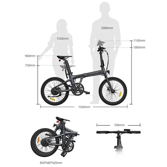Electric Bicycle ADO Eco 16, 350W, Smart APP, Folding Electric Bike, 25KM/H, Grey, 10 imageElectric Bicycle ADO Eco 16, 350W, Smart APP, Folding Electric Bike, 25KM/H, Grey, 10 imageElectric Bicycle ADO Eco 16, 350W, Smart APP, Folding Electric Bike, 25KM/H, Grey, 10 image