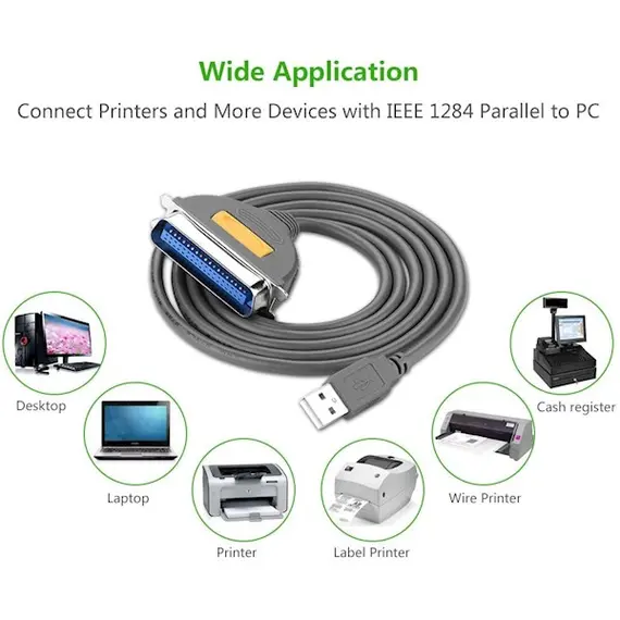 Printer Cable UGREEN CR124 (20225) USB to CN36 IEEE1284 Parallel Printer Cable 2m, 6 imagePrinter Cable UGREEN CR124 (20225) USB to CN36 IEEE1284 Parallel Printer Cable 2m, 6 imagePrinter Cable UGREEN CR124 (20225) USB to CN36 IEEE1284 Parallel Printer Cable 2m, 6 image