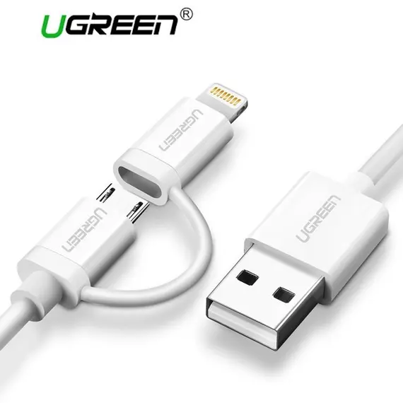 USB cable UGREEN US178 (20876) USB 2.0 to Micro USB + Lightning (2 in 1) Data Cable 1MUSB cable UGREEN US178 (20876) USB 2.0 to Micro USB + Lightning (2 in 1) Data Cable 1MUSB cable UGREEN US178 (20876) USB 2.0 to Micro USB + Lightning (2 in 1) Data Cable 1M