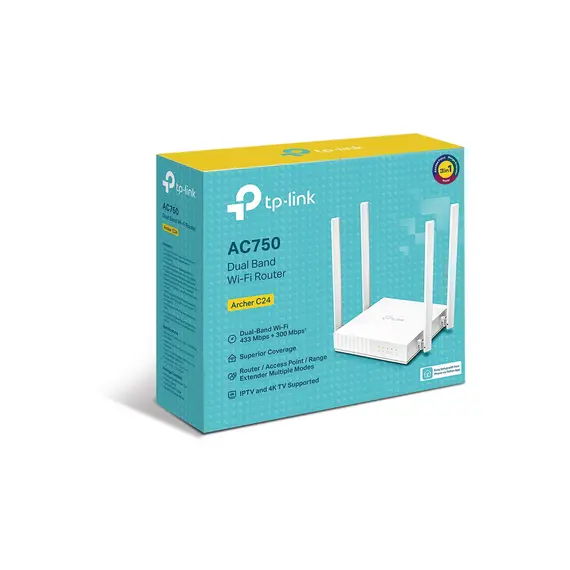 როუტერი TP-link Archer C24 AC750 Dual-Band Wi-Fi Router, 4 imageროუტერი TP-link Archer C24 AC750 Dual-Band Wi-Fi Router, 4 imageროუტერი TP-link Archer C24 AC750 Dual-Band Wi-Fi Router, 4 image