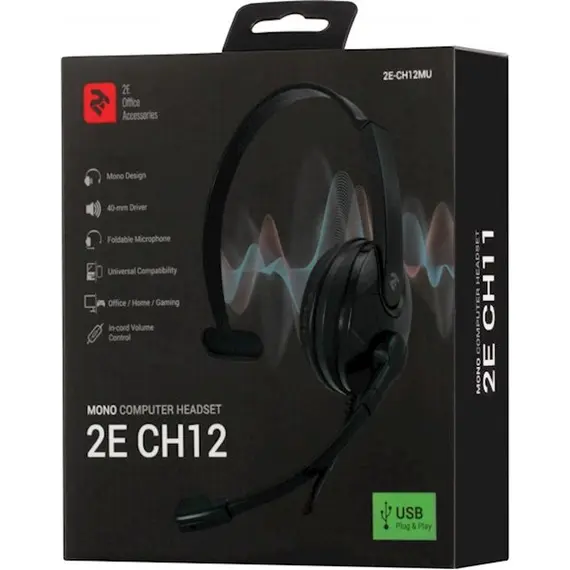 ყურსასმენი 2E CH12MU, Mono Headphones, Wired, USB, Black, 7 imageყურსასმენი 2E CH12MU, Mono Headphones, Wired, USB, Black, 7 imageყურსასმენი 2E CH12MU, Mono Headphones, Wired, USB, Black, 7 image
