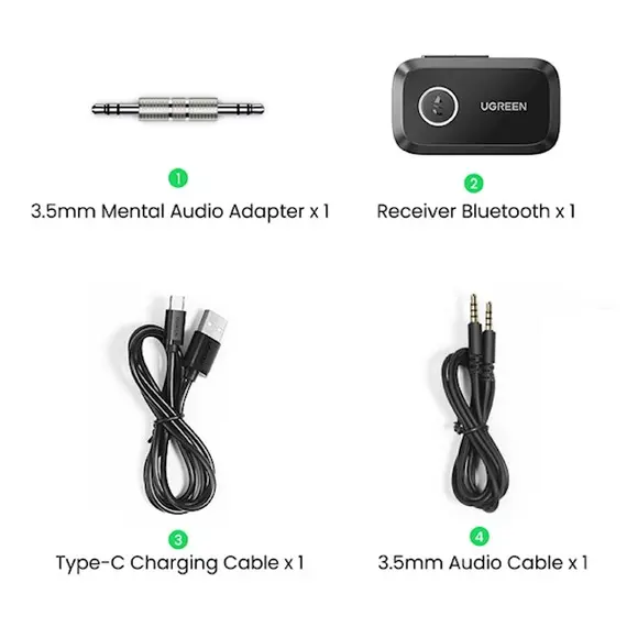 Bluetooth მიმღები UGREEN CM596 (90748), Bluetooth, AUX, Car Adapter, Black, 3 imageBluetooth მიმღები UGREEN CM596 (90748), Bluetooth, AUX, Car Adapter, Black, 3 imageBluetooth მიმღები UGREEN CM596 (90748), Bluetooth, AUX, Car Adapter, Black, 3 image