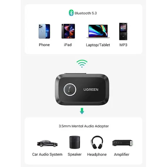 Bluetooth მიმღები UGREEN CM596 (90748), Bluetooth, AUX, Car Adapter, Black, 5 imageBluetooth მიმღები UGREEN CM596 (90748), Bluetooth, AUX, Car Adapter, Black, 5 imageBluetooth მიმღები UGREEN CM596 (90748), Bluetooth, AUX, Car Adapter, Black, 5 image