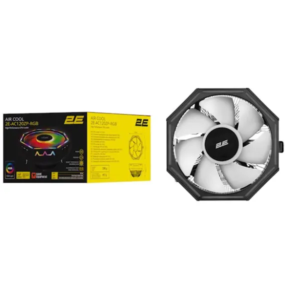 Cooler 2E Gaming CPU cooling system Air Cool AC120ZP RGB, LGA1700, 1200, 115X, 775, AM5, AM4, AM3, AM3+, AM2, AM2+, FM2, FM1, 4pin RGB, TDP 95W, 5 imageCooler 2E Gaming CPU cooling system Air Cool AC120ZP RGB, LGA1700, 1200, 115X, 775, AM5, AM4, AM3, AM3+, AM2, AM2+, FM2, FM1, 4pin RGB, TDP 95W, 5 imageCooler 2E Gaming CPU cooling system Air Cool AC120ZP RGB, LGA1700, 1200, 115X, 775, AM5, AM4, AM3, AM3+, AM2, AM2+, FM2, FM1, 4pin RGB, TDP 95W, 5 image