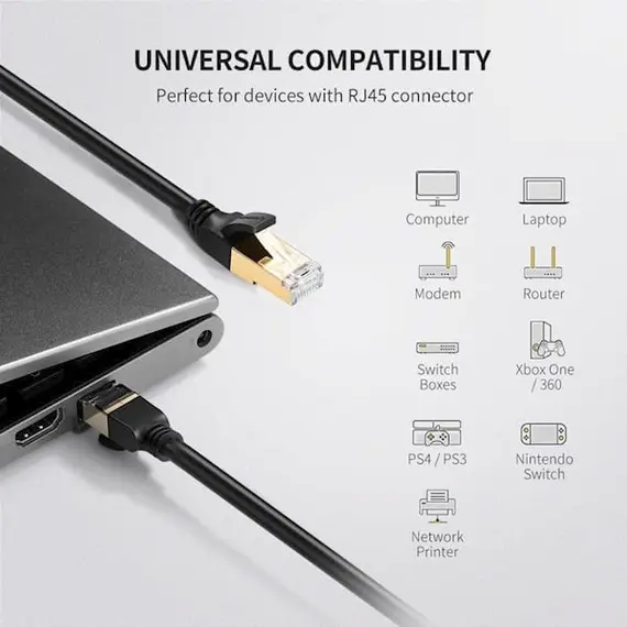 Network cable UGREEN NW107 (11277) Cat7 Patch Cord STP Ethernet Lan Cable 1.5m (Black), 8 imageNetwork cable UGREEN NW107 (11277) Cat7 Patch Cord STP Ethernet Lan Cable 1.5m (Black), 8 imageNetwork cable UGREEN NW107 (11277) Cat7 Patch Cord STP Ethernet Lan Cable 1.5m (Black), 8 image