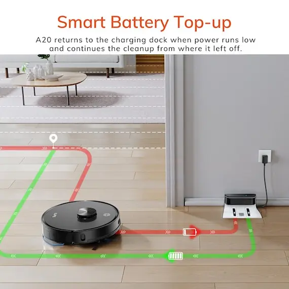 რობოტი მტვერსასრუტი Ilife A20, 4000Pa Laser Navigation Robotic Vacuum & Mop With APP Control, Black, 4 imageრობოტი მტვერსასრუტი Ilife A20, 4000Pa Laser Navigation Robotic Vacuum & Mop With APP Control, Black, 4 imageრობოტი მტვერსასრუტი Ilife A20, 4000Pa Laser Navigation Robotic Vacuum & Mop With APP Control, Black, 4 image