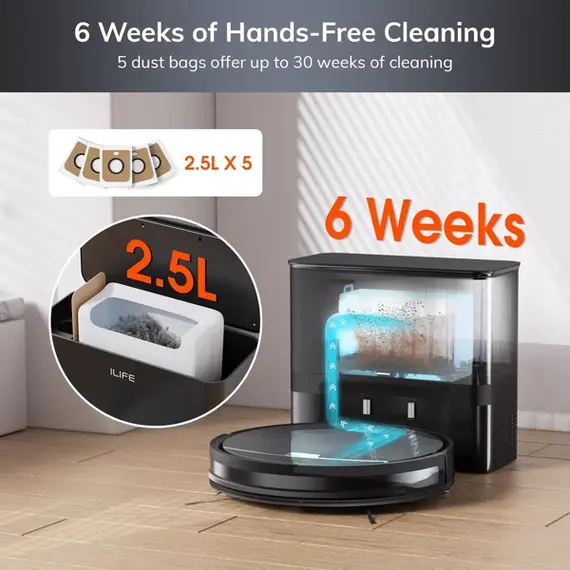 რობოტი მტვერსასრუტი მშრალი და სველი წმენდით Ilife V9 Pro, 3000Pa, Gyroscope Navigation, Self-Empty Robotic Vacuum Cleaner With APP Control, Black, 5 imageრობოტი მტვერსასრუტი მშრალი და სველი წმენდით Ilife V9 Pro, 3000Pa, Gyroscope Navigation, Self-Empty Robotic Vacuum Cleaner With APP Control, Black, 5 imageრობოტი მტვერსასრუტი მშრალი და სველი წმენდით Ilife V9 Pro, 3000Pa, Gyroscope Navigation, Self-Empty Robotic Vacuum Cleaner With APP Control, Black, 5 image