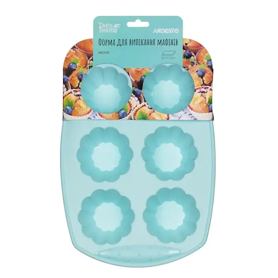 საცხობი ფორმა Ardesto AR2318T 6 Cup Muffin pan Tasty Baking, Silicone, Blue, 2 imageსაცხობი ფორმა Ardesto AR2318T 6 Cup Muffin pan Tasty Baking, Silicone, Blue, 2 imageსაცხობი ფორმა Ardesto AR2318T 6 Cup Muffin pan Tasty Baking, Silicone, Blue, 2 image