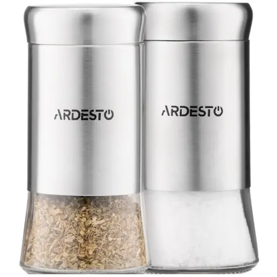 Salt and pepper shaker Ardesto Spices Shakers Set Gemini, 2 pcs, stainless steel, glassSalt and pepper shaker Ardesto Spices Shakers Set Gemini, 2 pcs, stainless steel, glassSalt and pepper shaker Ardesto Spices Shakers Set Gemini, 2 pcs, stainless steel, glass