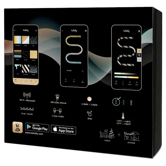 Christmas lights Twinkly TWC400GOP-BEU Cluster AWW, 400, Gen II, IP44, 6 imageChristmas lights Twinkly TWC400GOP-BEU Cluster AWW, 400, Gen II, IP44, 6 imageChristmas lights Twinkly TWC400GOP-BEU Cluster AWW, 400, Gen II, IP44, 6 image