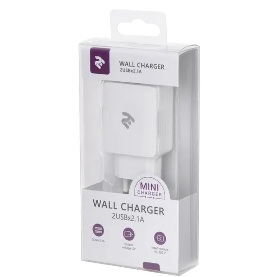 Adapter 2Е Wall Charge Wall for 2 USB - DC5.0V/4.2 A, white, 4 imageAdapter 2Е Wall Charge Wall for 2 USB - DC5.0V/4.2 A, white, 4 imageAdapter 2Е Wall Charge Wall for 2 USB - DC5.0V/4.2 A, white, 4 image