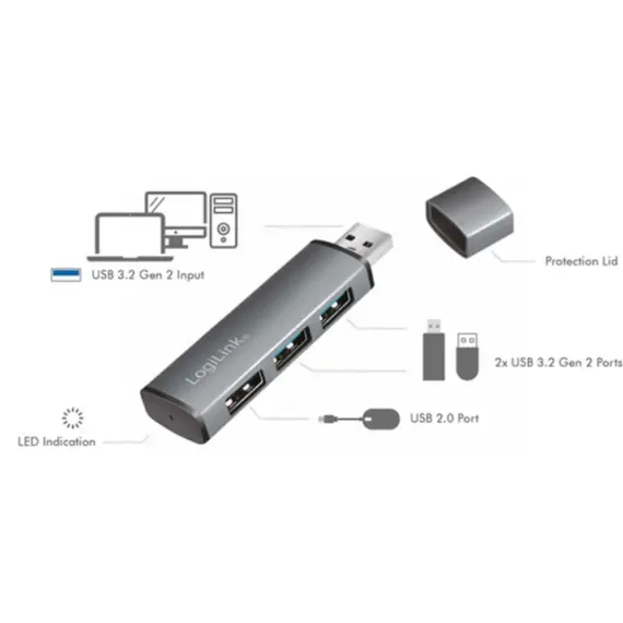 USB ჰაბი Logilink UA0395 USB 3.2 Gen2 3-port Hub with Aluminum Casing, 3 imageUSB ჰაბი Logilink UA0395 USB 3.2 Gen2 3-port Hub with Aluminum Casing, 3 imageUSB ჰაბი Logilink UA0395 USB 3.2 Gen2 3-port Hub with Aluminum Casing, 3 image