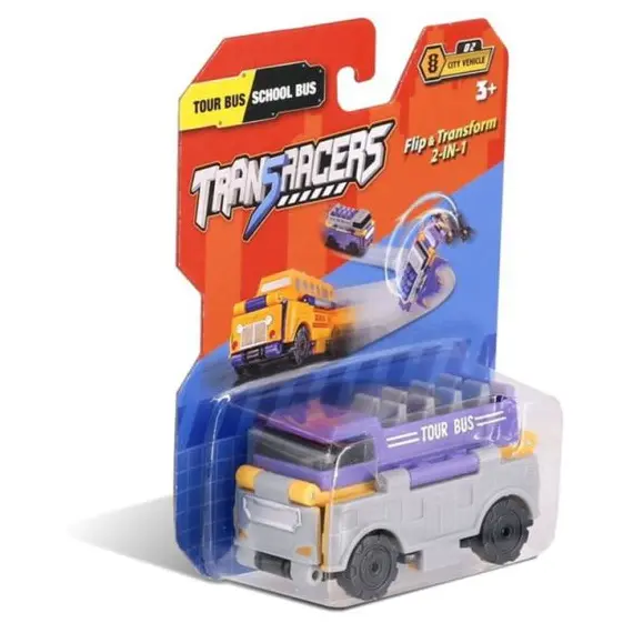 სათამაშო მანქანა TransRacers Tour Bus & School Busსათამაშო მანქანა TransRacers Tour Bus & School Busსათამაშო მანქანა TransRacers Tour Bus & School Bus