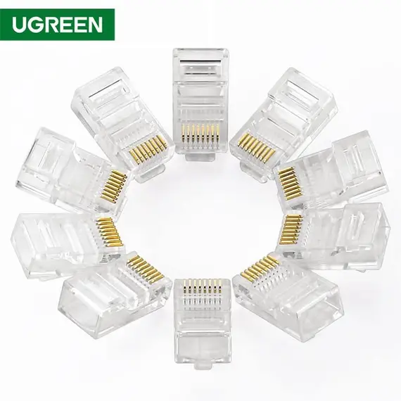 ქსელის კაბელის კონექტორი UGREEN NW110 (20329) RJ45 Network Connector for UTP Cat 5, Cat 5e 10pcsქსელის კაბელის კონექტორი UGREEN NW110 (20329) RJ45 Network Connector for UTP Cat 5, Cat 5e 10pcsქსელის კაბელის კონექტორი UGREEN NW110 (20329) RJ45 Network Connector for UTP Cat 5, Cat 5e 10pcs