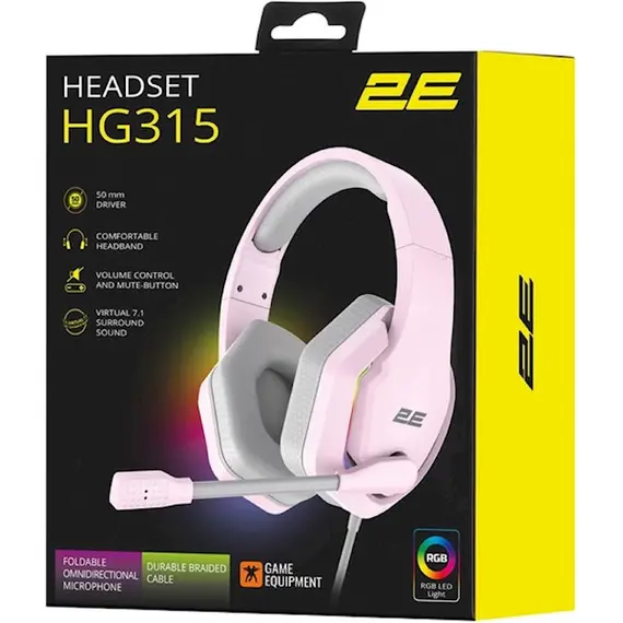 ყურსასმენი 2E HG315 Gaming Headset, Wired, RGB, USB, Pink, 5 imageყურსასმენი 2E HG315 Gaming Headset, Wired, RGB, USB, Pink, 5 imageყურსასმენი 2E HG315 Gaming Headset, Wired, RGB, USB, Pink, 5 image