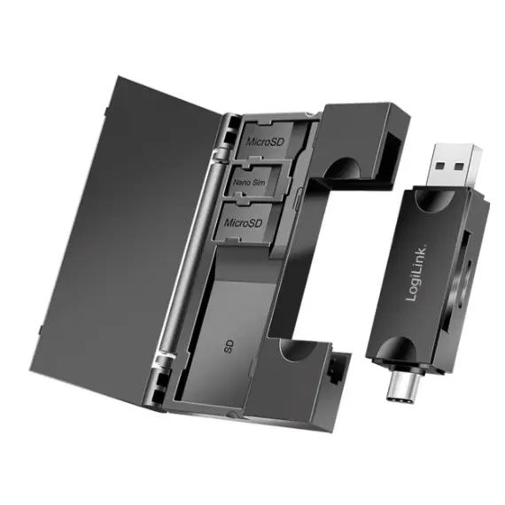 Card reader Logilink CR0049 USB 3.2 Gen1 card reader for SD- & microSD cards with memory card storageCard reader Logilink CR0049 USB 3.2 Gen1 card reader for SD- & microSD cards with memory card storageCard reader Logilink CR0049 USB 3.2 Gen1 card reader for SD- & microSD cards with memory card storage