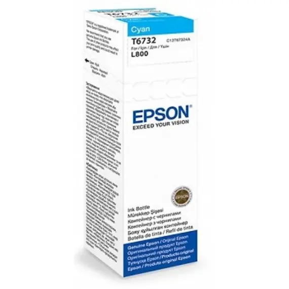 Cartridge Epson L800 Cyan ink bottle 70ml (10 x 15 - 1800 Photo Pages) C13T67324ACartridge Epson L800 Cyan ink bottle 70ml (10 x 15 - 1800 Photo Pages) C13T67324ACartridge Epson L800 Cyan ink bottle 70ml (10 x 15 - 1800 Photo Pages) C13T67324A