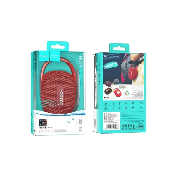 Speaker Hoco HC17 Easy joy sports wireless speaker Red, 2 imageSpeaker Hoco HC17 Easy joy sports wireless speaker Red, 2 imageSpeaker Hoco HC17 Easy joy sports wireless speaker Red, 2 image