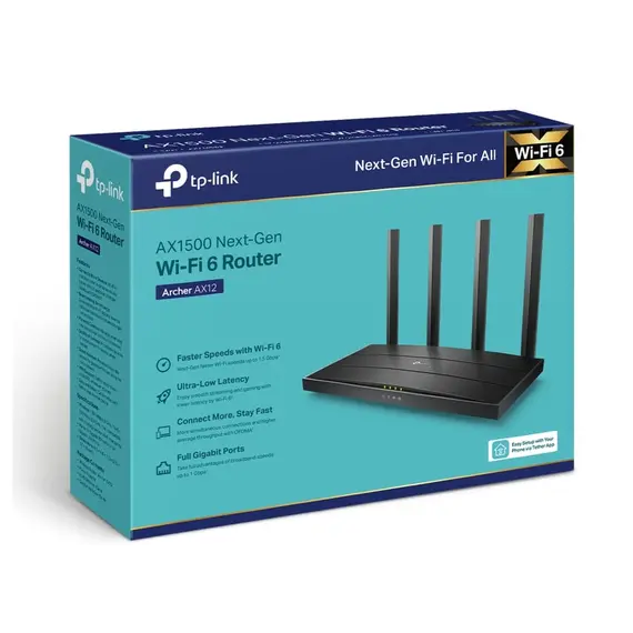 Wi-Fi როუტერი TP-Link AX1500 Gigabit Wi-Fi 6 Router Black, 4 imageWi-Fi როუტერი TP-Link AX1500 Gigabit Wi-Fi 6 Router Black, 4 imageWi-Fi როუტერი TP-Link AX1500 Gigabit Wi-Fi 6 Router Black, 4 image