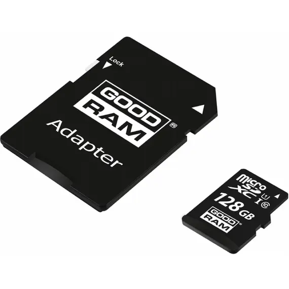 მეხსიერების ბარათი GOODRAM 128GB MICRO CARD cl 10 UHS I + adapterმეხსიერების ბარათი GOODRAM 128GB MICRO CARD cl 10 UHS I + adapterმეხსიერების ბარათი GOODRAM 128GB MICRO CARD cl 10 UHS I + adapter