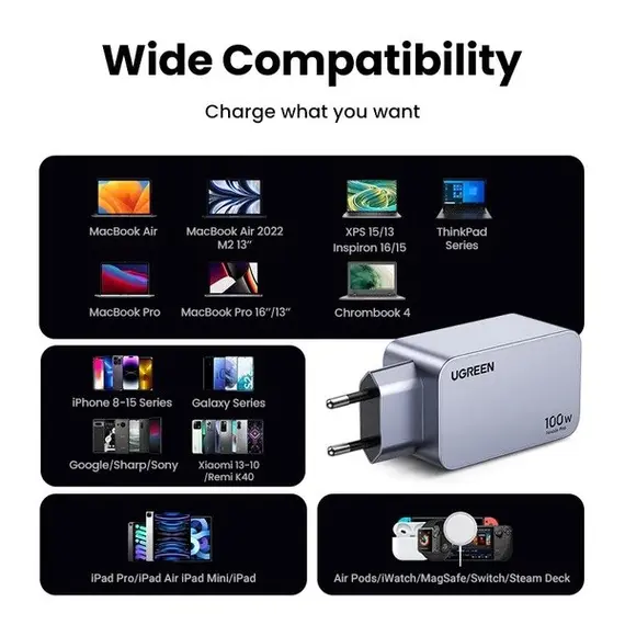 მობილურის დამტენი UGREEN X757(25874) Nexode Pro, 100W, USB, USB Type-C, Grey, 3 imageმობილურის დამტენი UGREEN X757(25874) Nexode Pro, 100W, USB, USB Type-C, Grey, 3 imageმობილურის დამტენი UGREEN X757(25874) Nexode Pro, 100W, USB, USB Type-C, Grey, 3 image