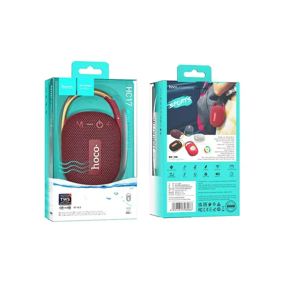 დინამიკი Hoco HC17 Easy joy sports wireless speaker Wine red, 2 imageდინამიკი Hoco HC17 Easy joy sports wireless speaker Wine red, 2 imageდინამიკი Hoco HC17 Easy joy sports wireless speaker Wine red, 2 image