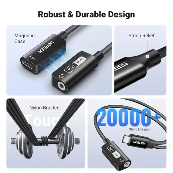 Audio Adapter UGREEN CM721 (25837), Type-C to 3.5mm Audio Adapter with Power Delivery, Black, 8 imageAudio Adapter UGREEN CM721 (25837), Type-C to 3.5mm Audio Adapter with Power Delivery, Black, 8 imageAudio Adapter UGREEN CM721 (25837), Type-C to 3.5mm Audio Adapter with Power Delivery, Black, 8 image