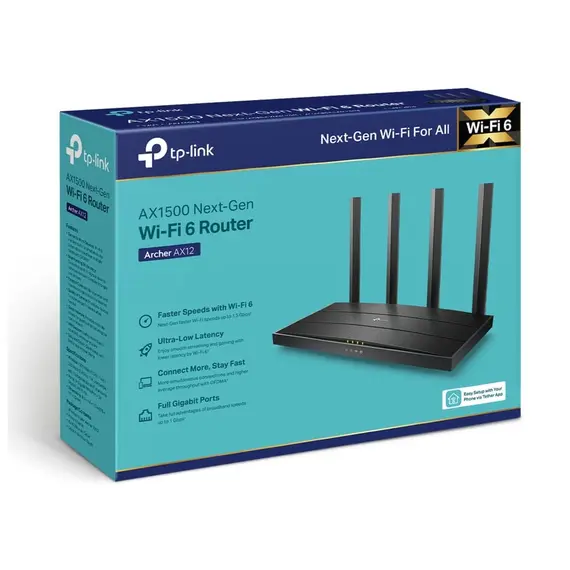 Wi-Fi როუტერი TP-Link AX1500 Gigabit Wi-Fi 6 Router Black, 5 imageWi-Fi როუტერი TP-Link AX1500 Gigabit Wi-Fi 6 Router Black, 5 imageWi-Fi როუტერი TP-Link AX1500 Gigabit Wi-Fi 6 Router Black, 5 image