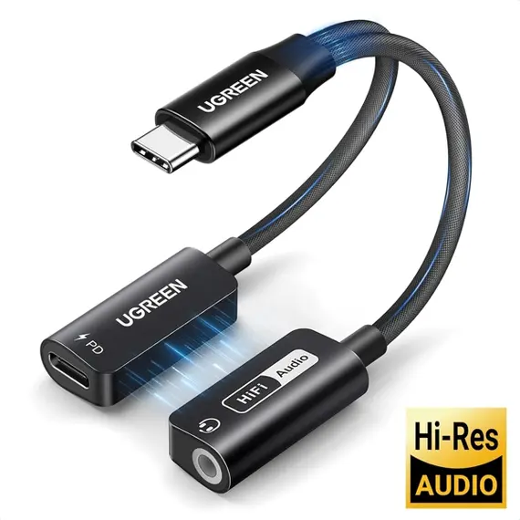 Audio Adapter UGREEN CM721 (25837), Type-C to 3.5mm Audio Adapter with Power Delivery, Black, 2 imageAudio Adapter UGREEN CM721 (25837), Type-C to 3.5mm Audio Adapter with Power Delivery, Black, 2 imageAudio Adapter UGREEN CM721 (25837), Type-C to 3.5mm Audio Adapter with Power Delivery, Black, 2 image