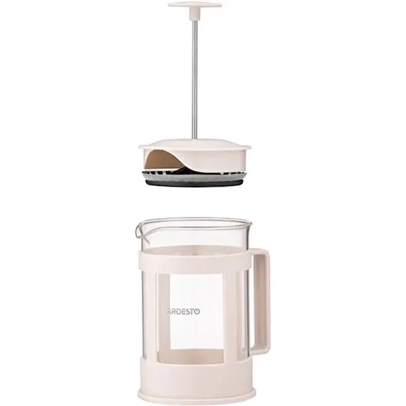 Teapot Ardesto French press Fresh, 800ml, borosilicate glass, plastic, transparent, beige, 2 imageTeapot Ardesto French press Fresh, 800ml, borosilicate glass, plastic, transparent, beige, 2 imageTeapot Ardesto French press Fresh, 800ml, borosilicate glass, plastic, transparent, beige, 2 image