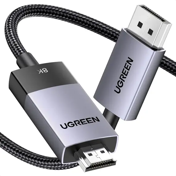 Video cable UGREEN DP115 (80397), 8K, DisplayPort to HDMI, 2m, Grey, 3 imageVideo cable UGREEN DP115 (80397), 8K, DisplayPort to HDMI, 2m, Grey, 3 imageVideo cable UGREEN DP115 (80397), 8K, DisplayPort to HDMI, 2m, Grey, 3 image