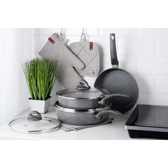 ტაფა Ardesto Deep Fry pan with lid Gemini Gourmet Apulia, 28cm, aluminium, gray, 3 imageტაფა Ardesto Deep Fry pan with lid Gemini Gourmet Apulia, 28cm, aluminium, gray, 3 imageტაფა Ardesto Deep Fry pan with lid Gemini Gourmet Apulia, 28cm, aluminium, gray, 3 image